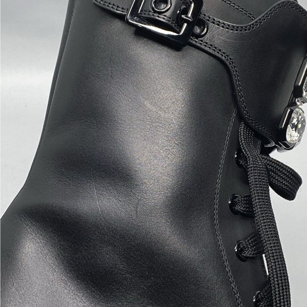 Roger Vivier Walkyviv Calfskin Crystal-Buckle Mid Boots size 41.5 - Picture 12 of 15